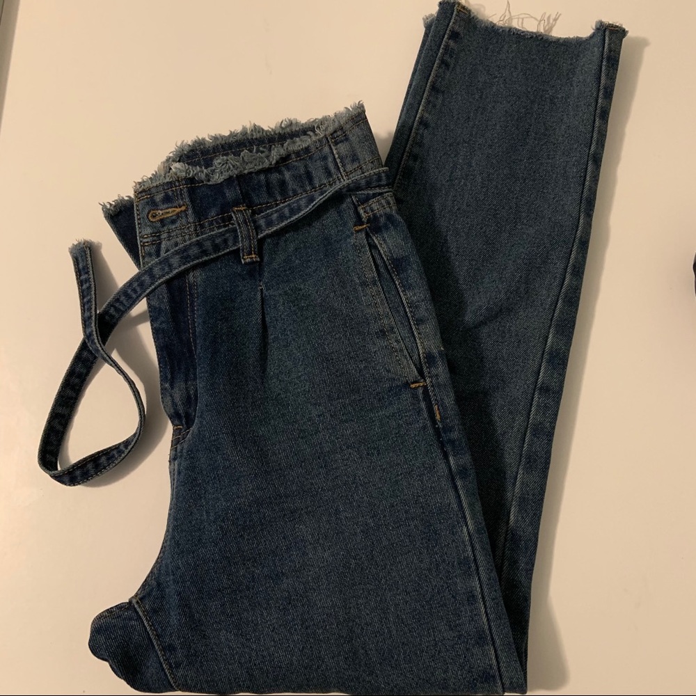 Ultra High-Rise Tie-Up Jeans